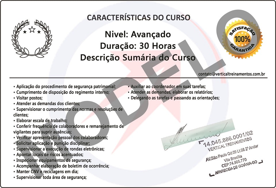 curso de supervisor de segurança online